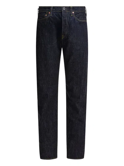 Kapital Contrast-stitch Cotton Jeans In Blue