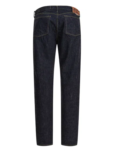 Kapital Contrast-stitch Cotton Jeans In Blue