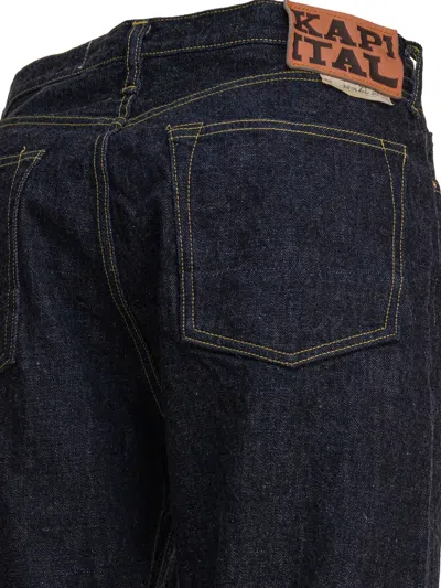 Kapital Contrast-stitch Cotton Jeans In Blue
