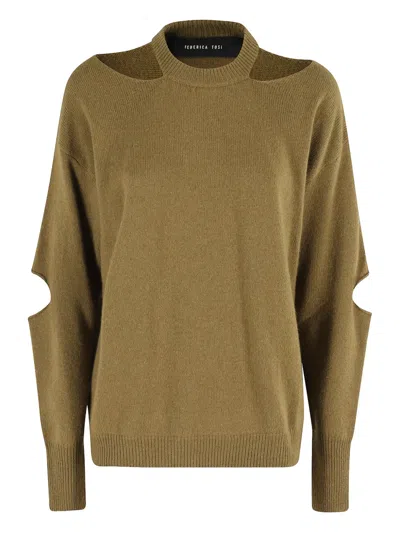 Federica Tosi Cut-out Crewneck Sweater In Multi