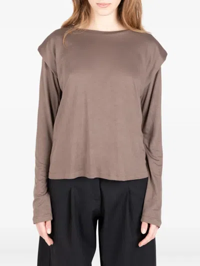 Société Anonyme Embroidered-numbers T-shirt In Brown