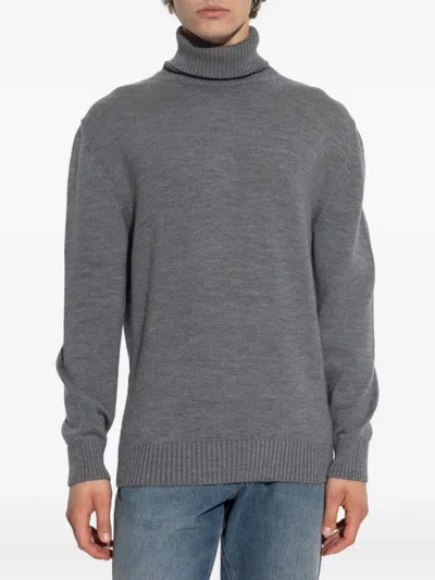 Paul & Shark Cozy Turtleneck Sweater Long Sleeves In Gray