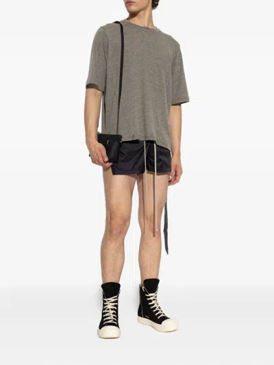 Rick Owens Drkshdw Short-sleeve Drawstring T-shirt In Gray