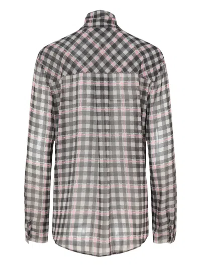 Self-portrait Check-pattern Blouse In Multi