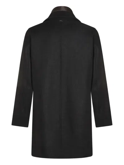Herno Button-fastening Detachable-liner Coat In Black