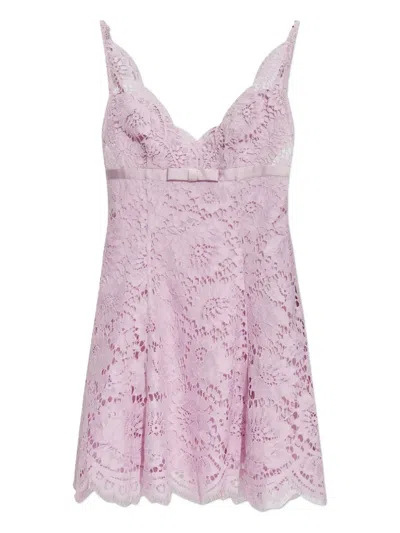 Self-portrait Lace Mini Dress In Pink