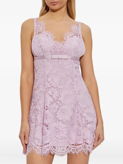 Self-portrait Lace Mini Dress In Pink