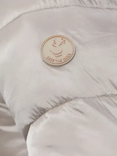 Save The Duck Logo-patch Padded Coat In Gray