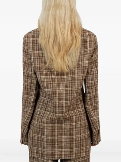 Auralee Checked Coat In Multi