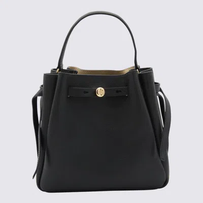 Tory Burch Small Romy Leather Shoulder Bag In Black