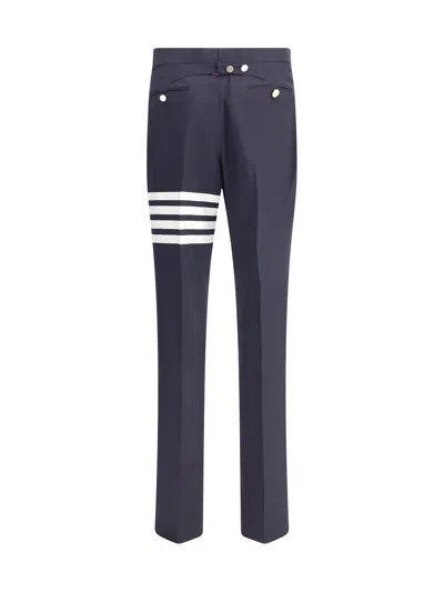 Thom Browne Trousers With Adjustable Martingale Strap In Brown
