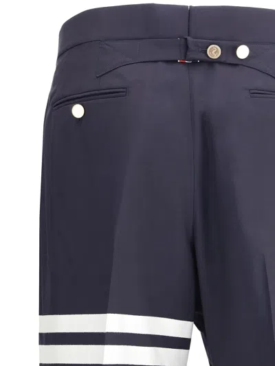 Thom Browne Trousers With Adjustable Martingale Strap In Brown