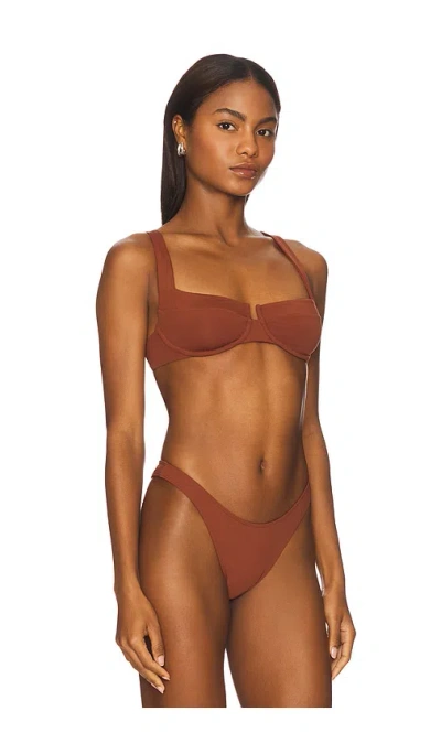 L*space Lspace Mako Underwire Bikini Top In Brown