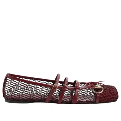 Gucci Net Nappa Triple-strap Horsebit Ballerina Flats