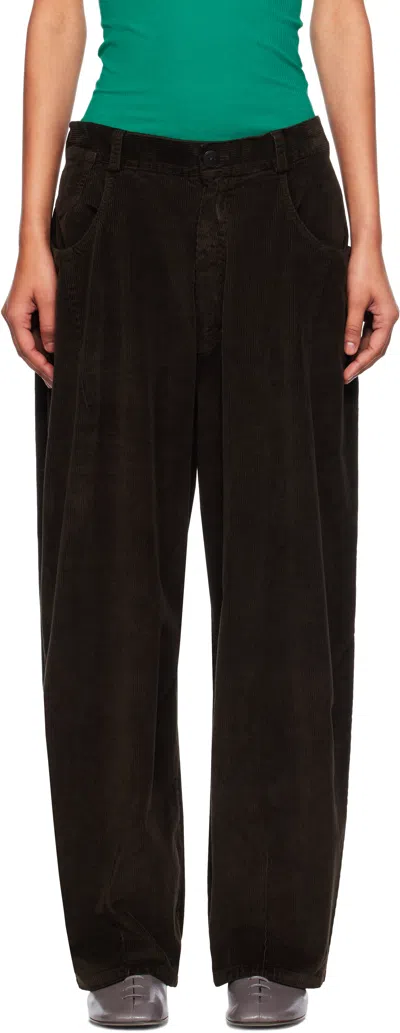 Cordera Corduroy-effect Trousers In Brown
