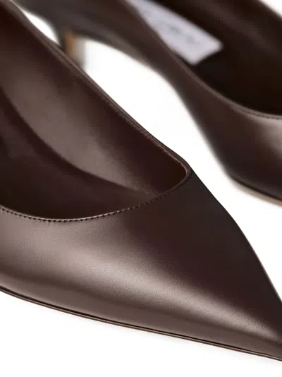 Jimmy Choo Amelia Pointed Toe Kitten Heel Pump In Brown