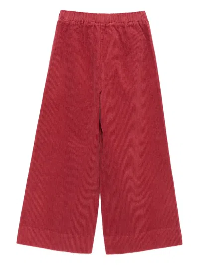 Il Gufo Corduroy Wide-leg Trousers In Red
