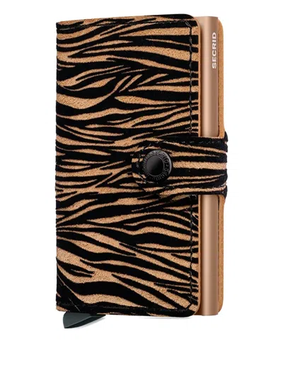 Secrid Zebra-print Leather Mini Wallet In Brown