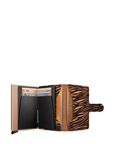 Secrid Zebra-print Leather Mini Wallet In Brown