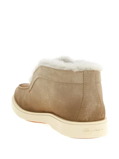 Santoni 'suede Dragon' Ankle Boots In Brown