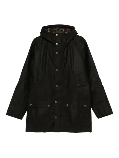 Barbour Bedale Waxed Parka In Black