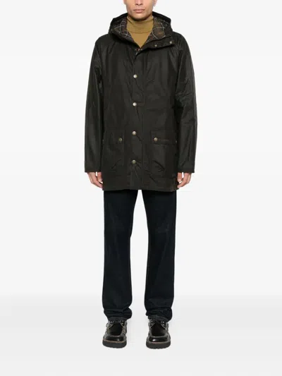 Barbour Bedale Waxed Parka In Black