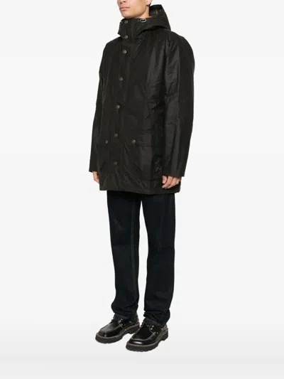 Barbour Bedale Waxed Parka In Black