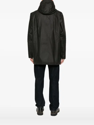 Barbour Bedale Waxed Parka In Black