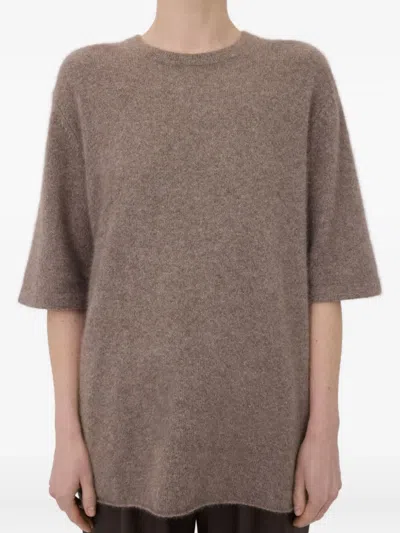 Loulou De Saison Short-sleeve Sweater In Gray