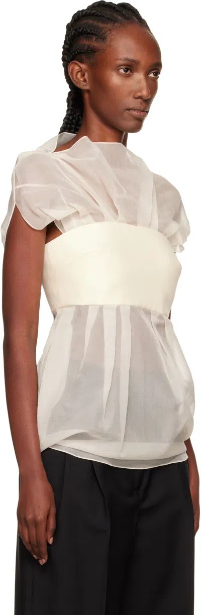 Gia Studios White Moon Beam Blouse In Neutral