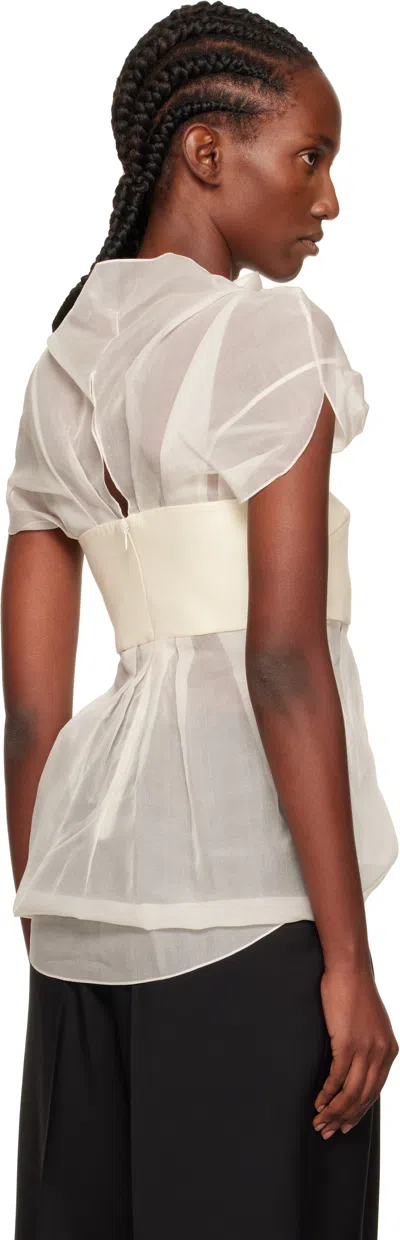 Gia Studios White Moon Beam Blouse In Neutral