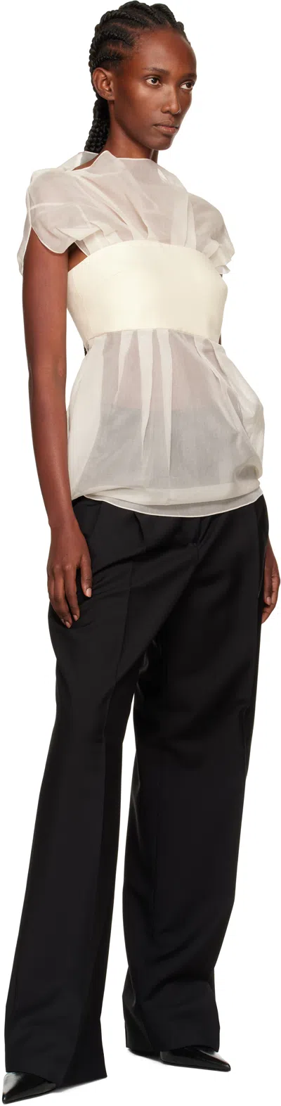 Gia Studios White Moon Beam Blouse In Neutral