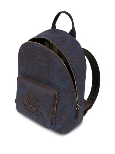 Etro Essential Paisley-pattern Backpack In Blue