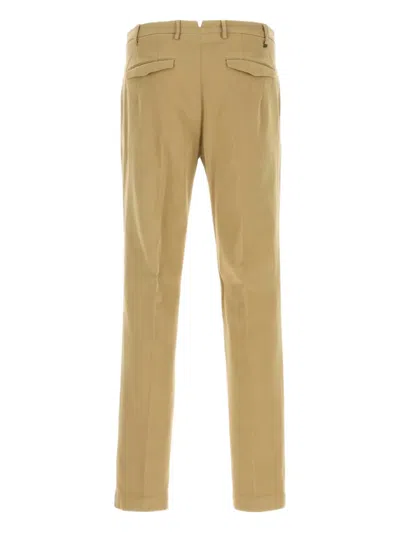 Pt Torino Beige Stretch Cotton Pant In Neutral