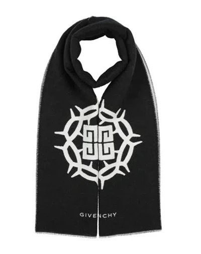 Givenchy Man Scarf Black Size - Wool, Virgin Wool, Silk In Multi