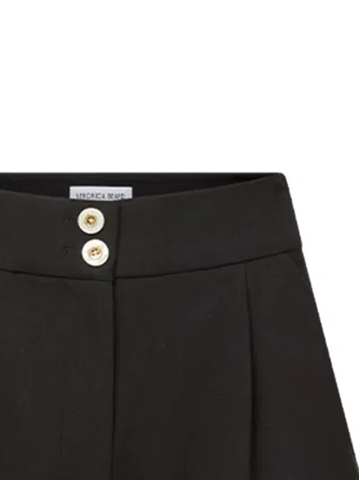 Veronica Beard Devina Pleated Tailored Shorts In Black
