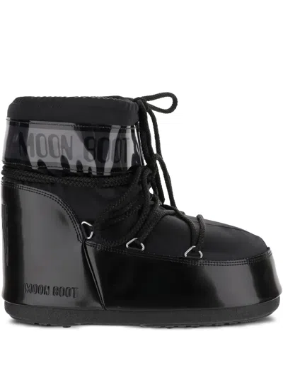Moon Boot Classic Low Glance Lace-up Snow Boots In Black