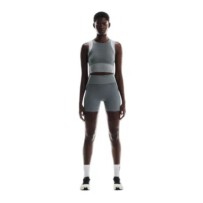 On (wmns)  Running Studio Knit Cycling Shorts 'rock Glacier' In Gray