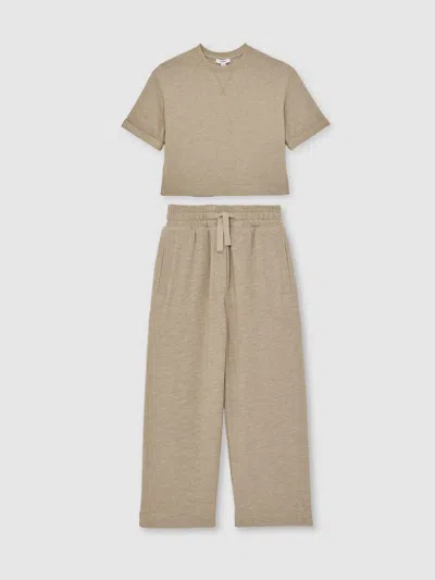 Reiss Oatmeal Top And Trousers Lounge Set In Neutral