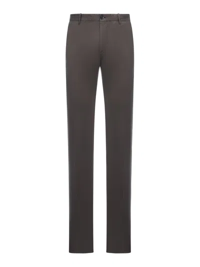 Incotex Cotton Straight-leg Trousers In Brown