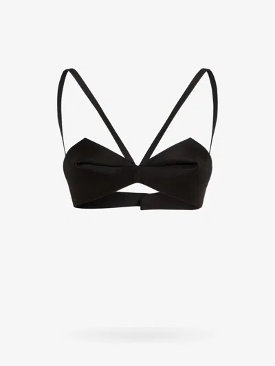 Versace Folded Wool-silk Bustier Top In Animal Print