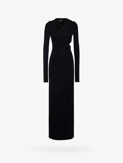 Versace Sustainable Viscose Dress With Cut-out Details In Black