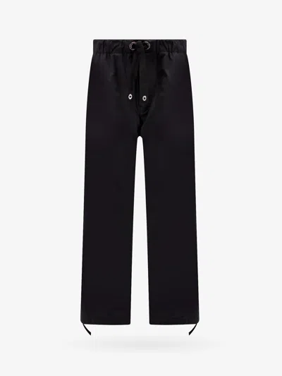 Versace Men Cotton Trouser With Back Embroidered Logo In Black