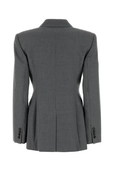 Givenchy Womens Double-breasted Peak-lapel Wool Blazer Medium Grey In Gray