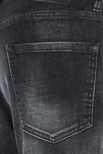 Dsquared2 Cool Gut Black Jeans With Belt Loops And Faded Effect In Denim Man In Black