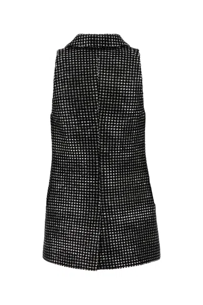 Giorgio Armani Textured Fabric Sleeveless Vest With Front Pockets In Black