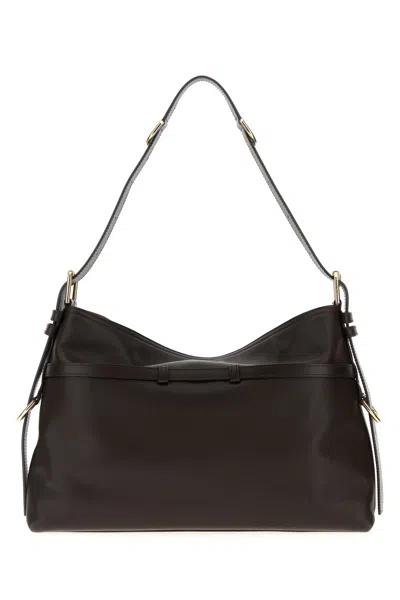 Givenchy Medium Voyou Calfskin Shoulder Bag With Buckle Fastening In Brown