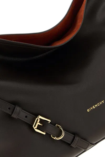Givenchy Medium Voyou Calfskin Shoulder Bag With Buckle Fastening In Brown