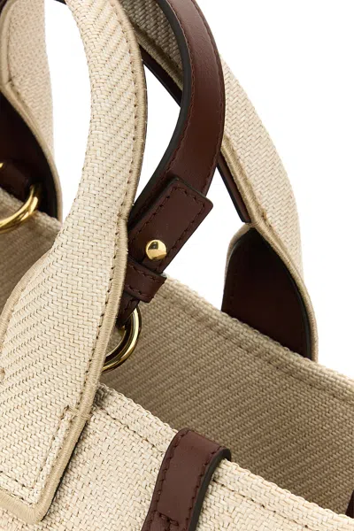 Chloé Chloe Women Sand Canvas Small Carry Handbag