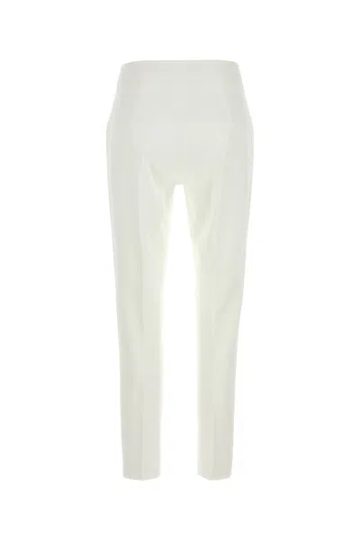 Max Mara White Stretch Viscose Blend Pegno Pant In White